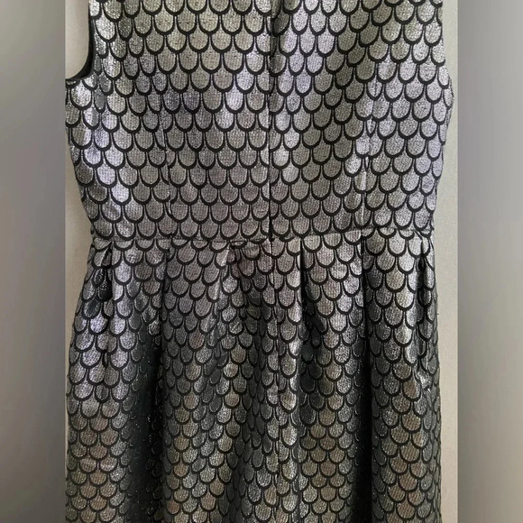 Miu Miu silver  scallop party sleeveless pleated mini dress Sz S - Picture 7 of 17